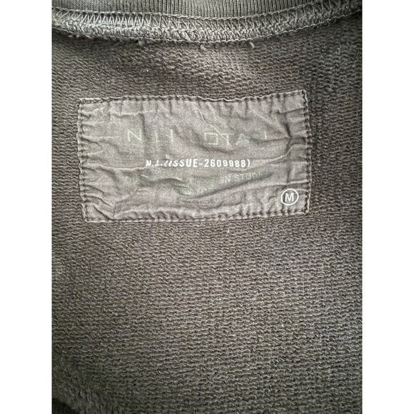 Nili Lotan Sweatshirt Women Sz M Black Distressed Neck Raglan Pullover Crewneck - Picture 4 of 8